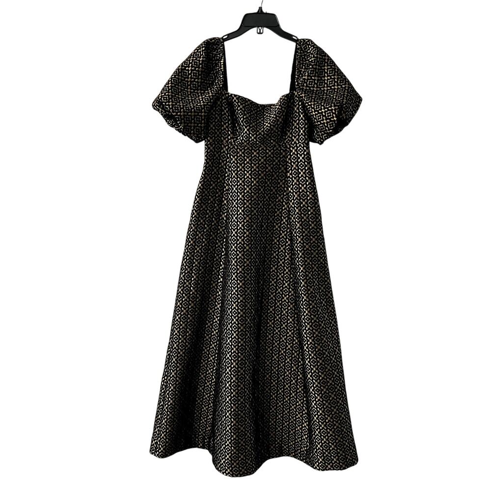 Hill House Home The Matilda Midi Dress Metallic Brocade Size S New - Picture 3 of 7